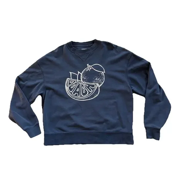 Men’s Coach Orange Spellout Crewneck Sweatshirts Navy Size Medium - Picture 1 of 8